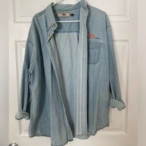 VINTAGE Lee Denim Flannel Shirt Embroidered